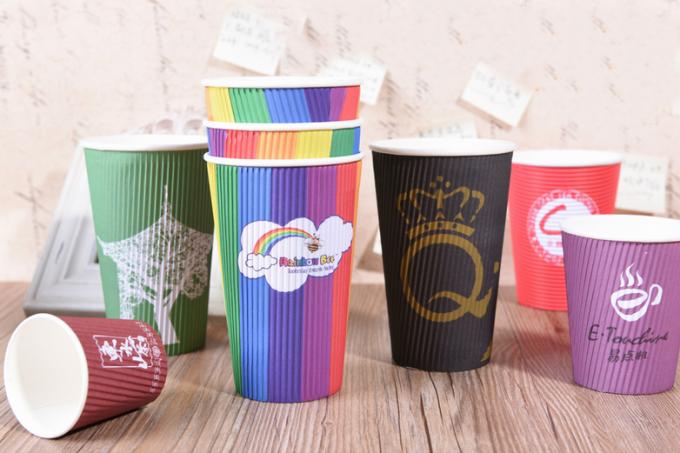 Τυπωμένα φλυτζάνια κατανάλωσης εγγράφου φλυτζανιών κόμματος καφέ συνήθειας λογότυπο με τις πλαστικές καλύψεις